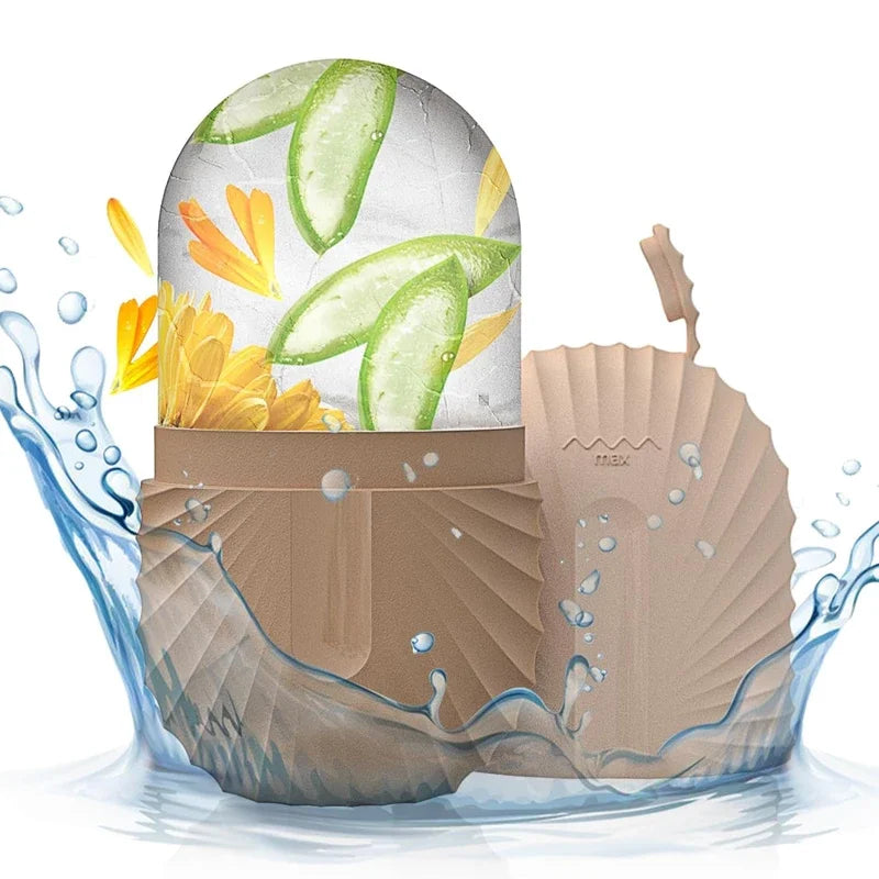 Rolo de Gelo Facial Ice Roller – Massageador de Silicone para Desinchar e Fechar os Poros