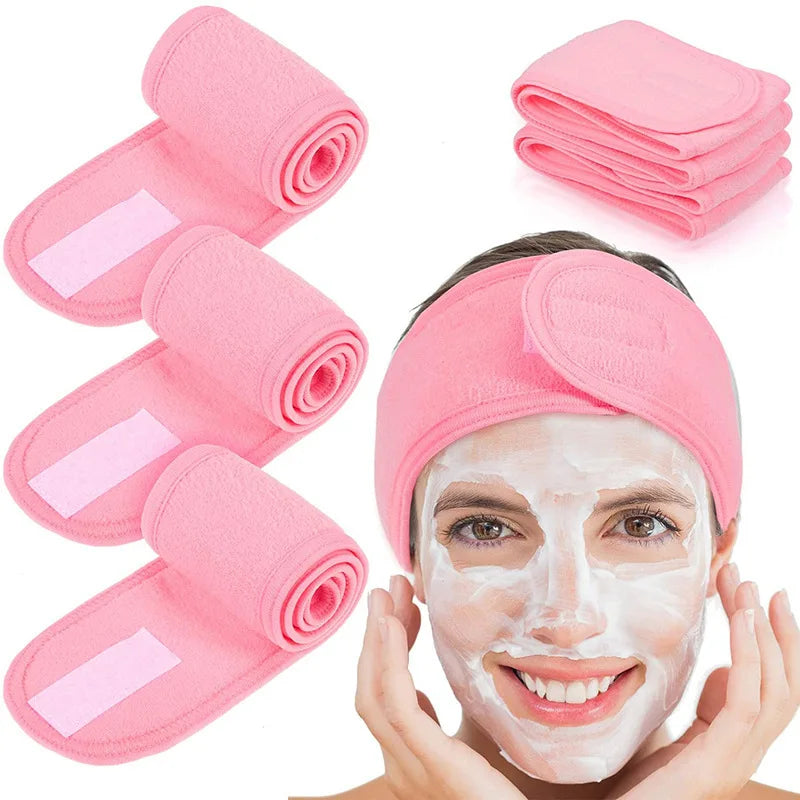 Faixa Ajustável para Skincare com Velcro – Ideal para Maquiagem, Spa e Limpeza Facial