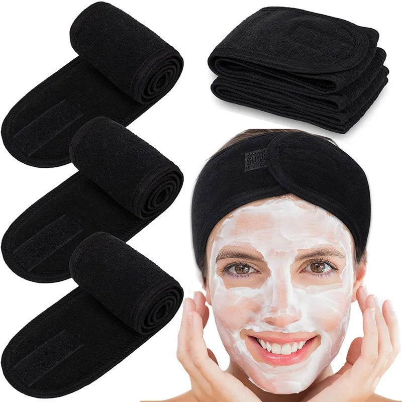 Faixa Ajustável para Skincare com Velcro – Ideal para Maquiagem, Spa e Limpeza Facial