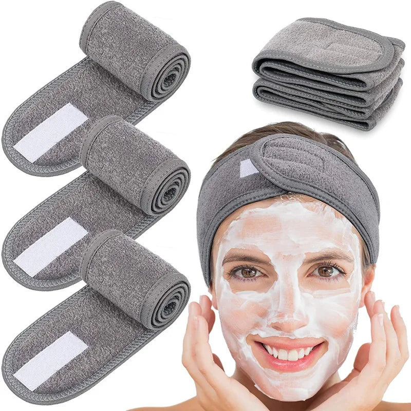 Faixa Ajustável para Skincare com Velcro – Ideal para Maquiagem, Spa e Limpeza Facial