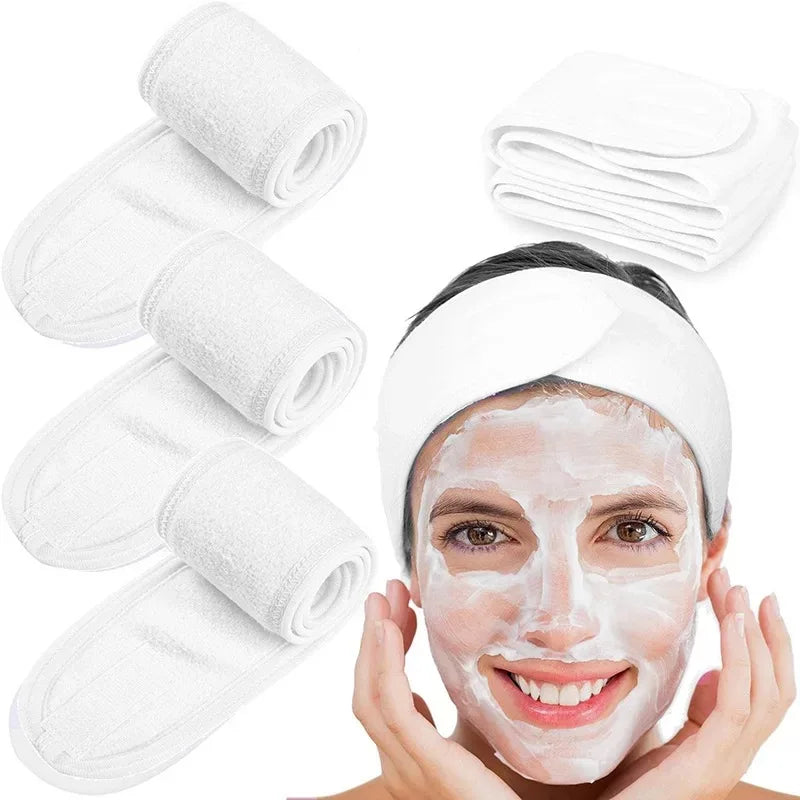 Faixa Ajustável para Skincare com Velcro – Ideal para Maquiagem, Spa e Limpeza Facial