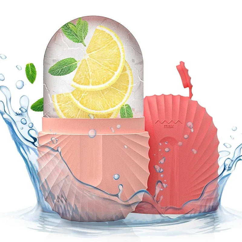 Rolo de Gelo Facial Ice Roller – Massageador de Silicone para Desinchar e Fechar os Poros