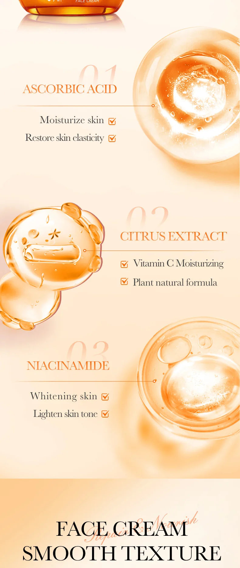 O Sadoer Vitamin C Cream combina alta concentração de Vitamina C 5x para iluminar, hidratar e revitalizar a pele.