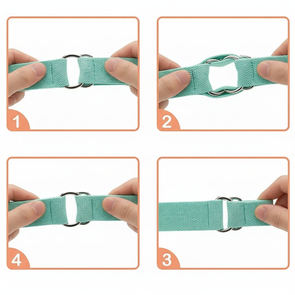 Faixa de Yoga Ajustável com Fivela D-Ring – 183 cm