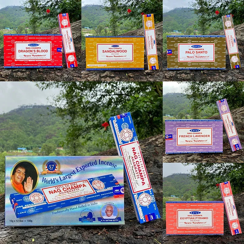 Kit Aromático Satya Nag Champa – 5 Caixas | Essências Indianas Tradicionais