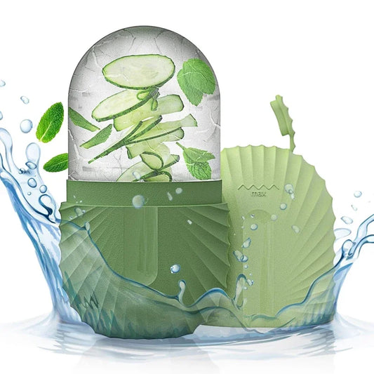 Rolo de Gelo Facial Ice Roller – Massageador de Silicone para Desinchar e Fechar os Poros