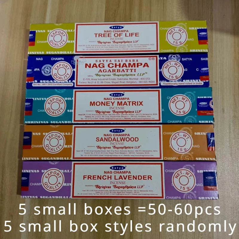 Kit Aromático Satya Nag Champa – 5 Caixas | Essências Indianas Tradicionais