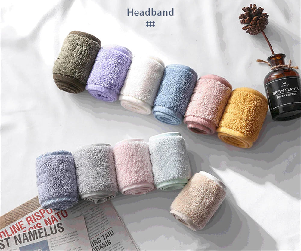 Faixa Larga Ajustável para Skincare em Veludo – Para Maquiagem, Banho e Spa