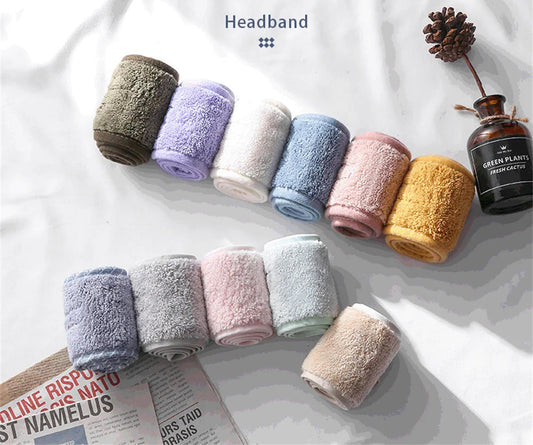 Faixa Larga Ajustável para Skincare em Veludo – Para Maquiagem, Banho e Spa