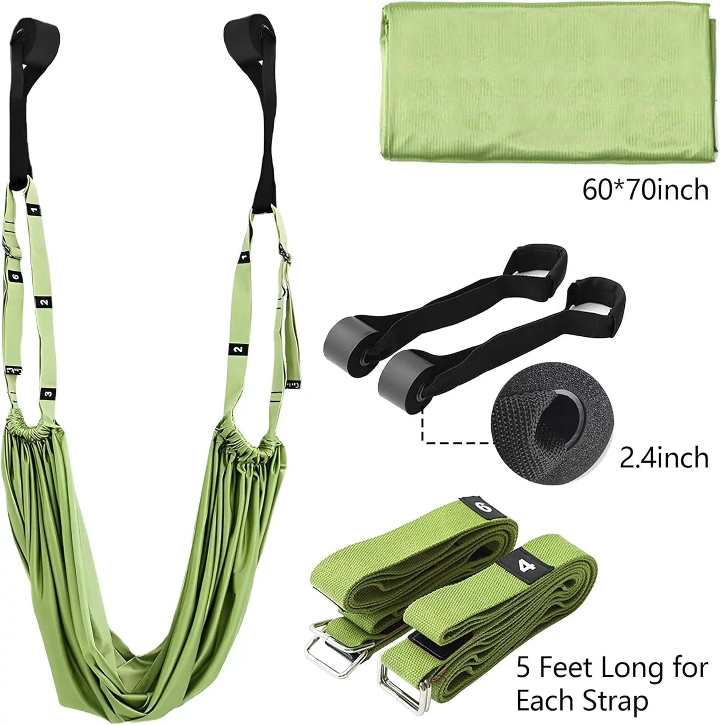 Faixa de Yoga Aérea com Alças – Alongamento, Tração da Coluna e Posturas Invertidas