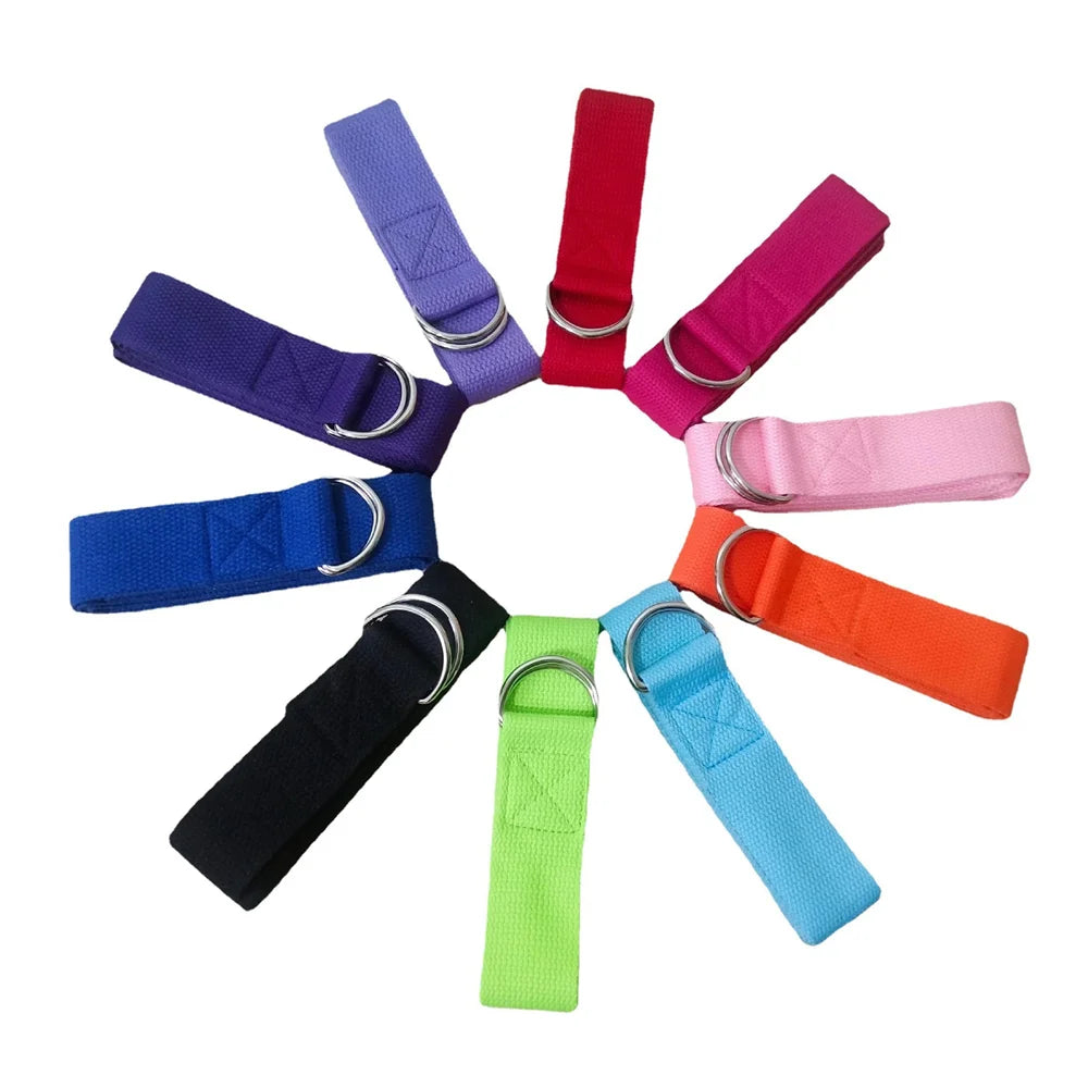 Faixa de Yoga Ajustável com Fivela D-Ring – 183 cm