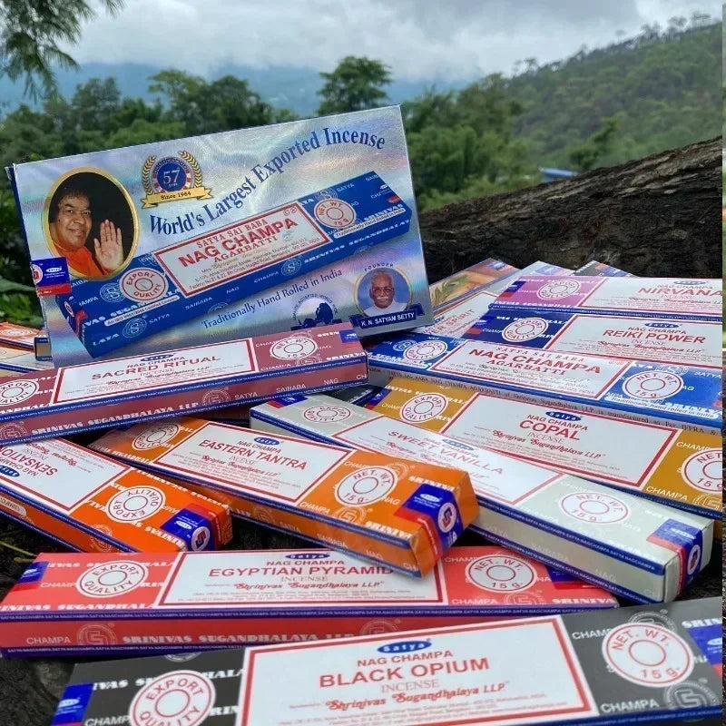 Kit Aromático Satya Nag Champa – 5 Caixas | Essências Indianas Tradicionais