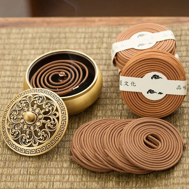Incenso Natural em Espiral – Sândalo & Agarwood (20 peças)