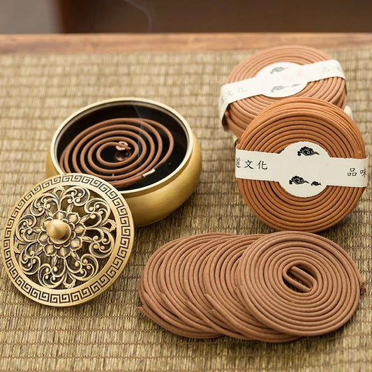 Incenso Natural em Espiral – Sândalo & Agarwood (20 peças)