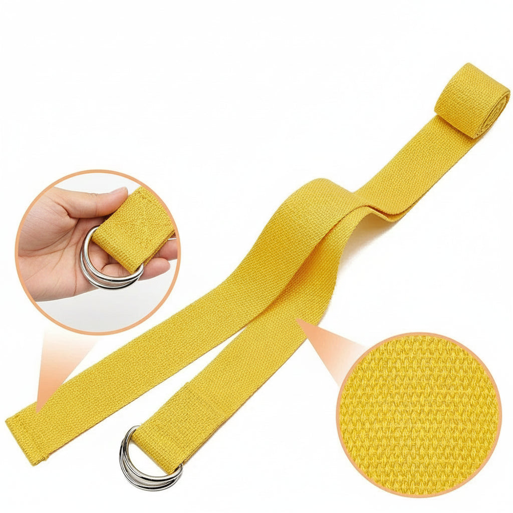 Faixa de Yoga Ajustável com Fivela D-Ring – 183 cm