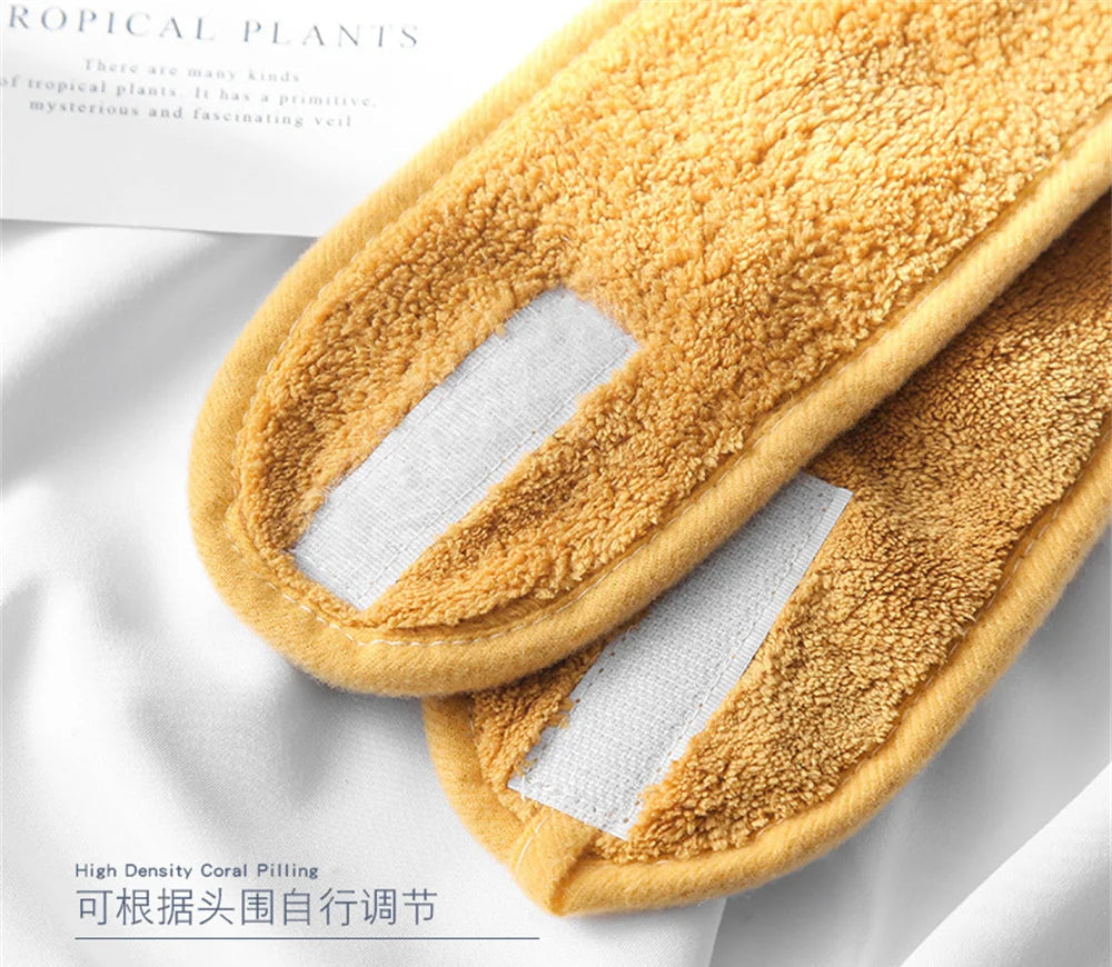 Faixa Larga Ajustável para Skincare em Veludo – Para Maquiagem, Banho e Spa