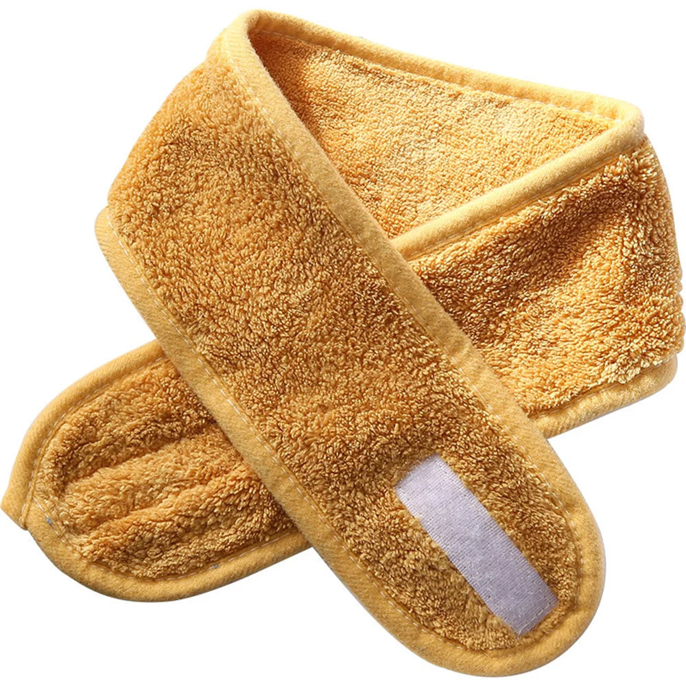 Faixa Larga Ajustável para Skincare em Veludo – Para Maquiagem, Banho e Spa