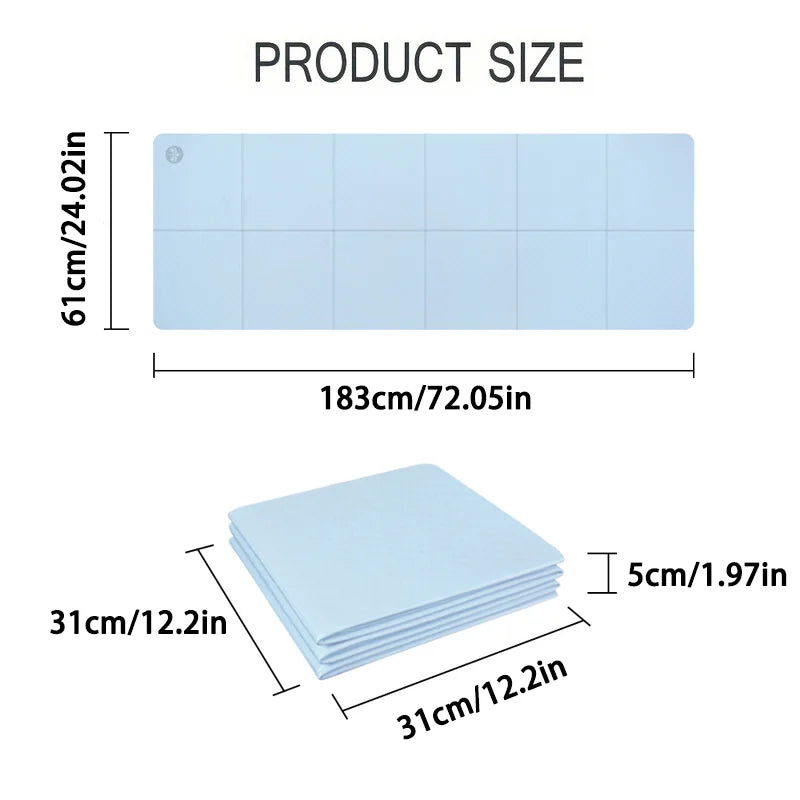 Tapete de Yoga Dobrável – Antiderrapante, Leve e Portátil para Viagem, Pilates e Treinos em Casa