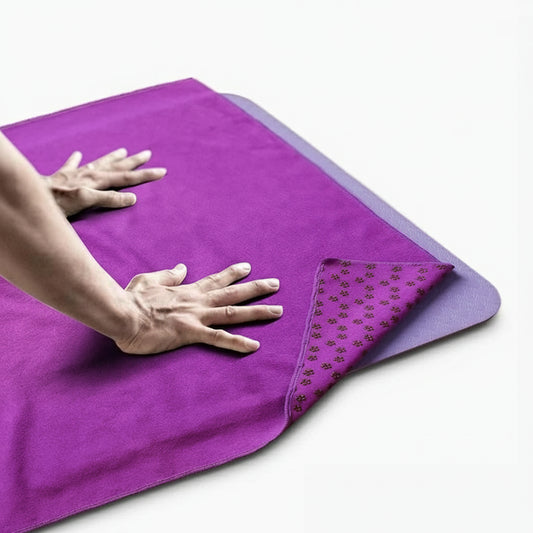 Toalha de Yoga Antiderrapante com Pontos de Grip – Ideal para Hot Yoga