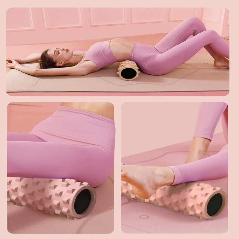 Rolo de Massagem EVA Texturizado – Alívio Muscular para Yoga, Pilates e Treinos